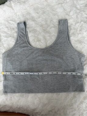 aerie Grey Scoop Neck Cotton-Blend Sports Bralette